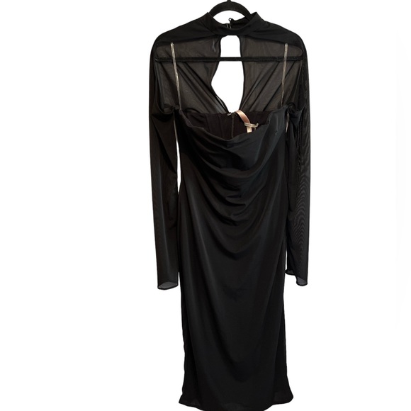 SOLD NWT House of CB Milarose Black Long Sleeve Corset Midi Dress Large Reg $239 - Picture 5 of 11